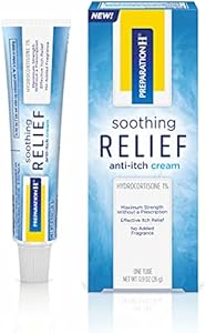 Preparation H Soothing Relief Anti Itch Cream, 1% Hydrocortisone Cream for Butt Itch Relief - 0.9 Oz Tube Preparation H