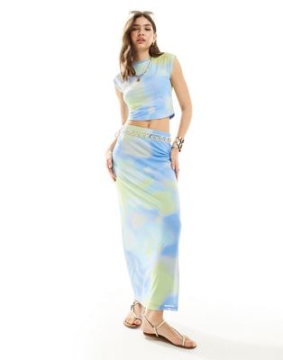 Vero Moda mesh midi skirt in pastel ombre print - part of a set VERO MODA