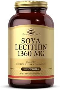 SOLGAR SOYA Lecithin 1360 mg - 100 Softgels (Мягкие капсулы) - Source of Choline - Gluten & Dairy Free - 100 Servings (Порции) Solgar