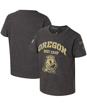 Темно-серая футболка Oregon Ducks OHT для мальчиков и девочек в военном стиле, футболка для учебного лагеря Colosseum