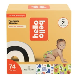 Hello Bello Premium Baby Diapers, Size 2 for Infants, 74 Count (Select for More Options) Hello Bello