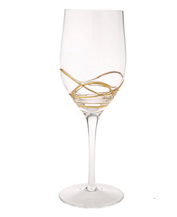Яркие бокалы для вина с узором в виде завитков из 14-каратного золота Classic Touch