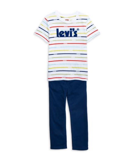 Футболка Little Boy's из двух частей в полоску с логотипом &amp; Комплект брюк Levi's®