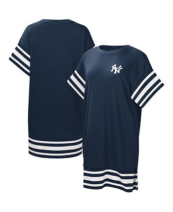 Женское темно-синее платье-футболка New York Yankees Cascade Touch