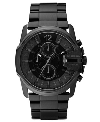 Мужские часы с хронографом из нержавеющей стали с черным ионным покрытием 49x45 мм DZ4180 Diesel
