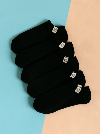 5 пар мужские носки с декором тканевой этикетки YU&MA1268 SOCKS Store