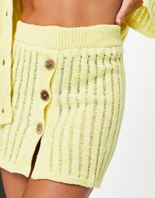 Желтая мини-юбка крючком-лестницей River Island — часть комплекта RIVER ISLAND