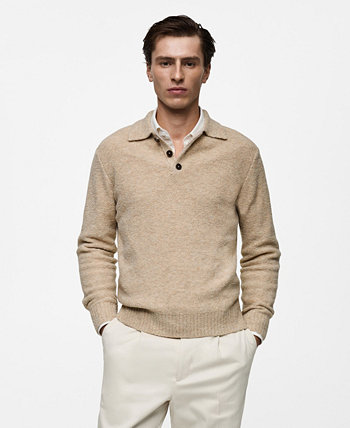 Men's Slim-Fit Boucle-Knit Polo Shirt Mango