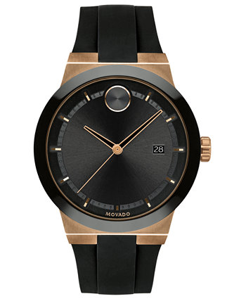 Мужские часы Fusion Swiss Bold с черным силиконовым ремешком, 42 мм Movado