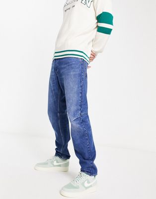 Свободные зауженные джинсы среднего синего цвета G-Star Grip 3D G-STAR RAW