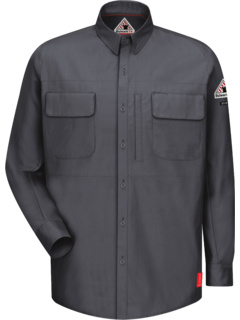 Комфортная тканая рубашка с длинным рукавом и накладными карманами iQ Series® Bulwark FR