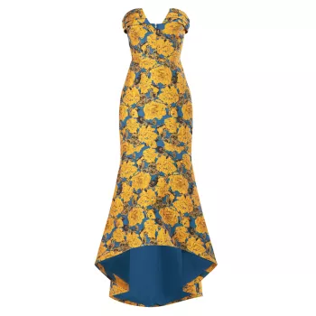 Расклешенное платье Octavia с цветочным принтом Theia
