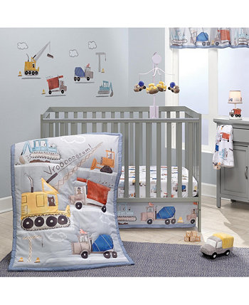 Construction Zone 3-Piece Trucks Nursery Baby Crib Bedding Set Bedtime Originals