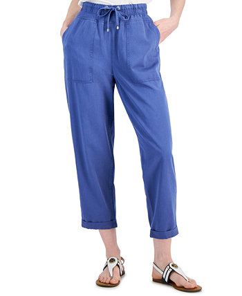 Женские саржевые брюки с высокой посадкой и манжетами Tommy Hilfiger