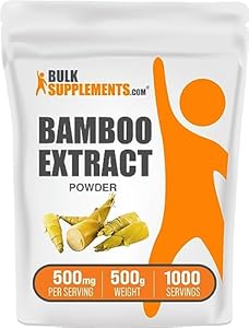 BulkSupplements.com Bamboo Extract Powder - Silica Supplements, Bamboo Powder - Bamboo Supplement, Herbal & Gluten Free, 500mg per Serving, 500g (1.1 lbs) (Pack of 1) BulkSupplements