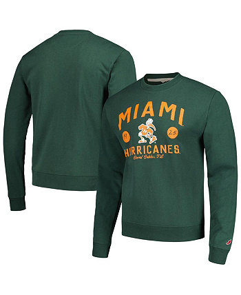 Мужской зеленый рваный пуловер Miami Hurricanes Bendy Arch Essential свитшот League Collegiate Wear