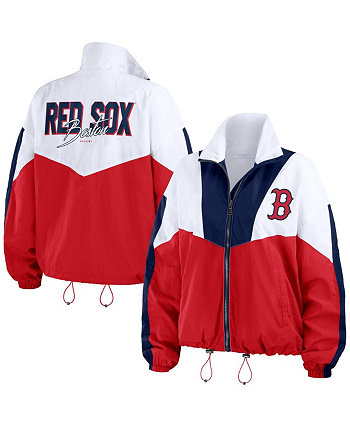 Women's White, Red Boston Red Sox Color Block Full-Zip Windbreaker Jacket WEAR by Erin Andrews