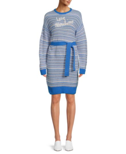 ​Logo Striped Sweater Dress LOVE Moschino
