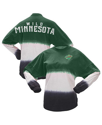 Женская зелено-черная футболка с длинным рукавом Minnesota Wild Ombre Spirit Jersey