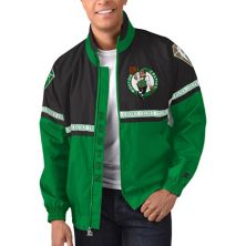 Мужская куртка Starter Black / Kelly Green Boston Celtics NBA 75th Anniversary Academy II с молнией во всю длину Starter