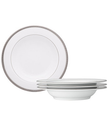 Charlotta Platinum, набор из 4 тарелок для пасты диаметром 11 дюймов, 24 унции, сервис на 4 персоны Noritake