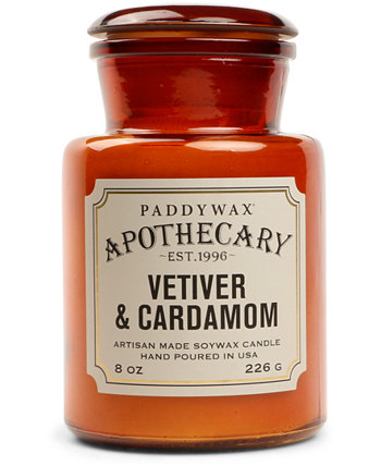 Стеклянная свеча Apothecary - Ветивер и кардамон, 8 унций. Paddywax