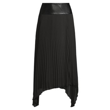 Asymmetric Pleated Midi-Skirt Donna Karan New York