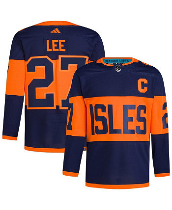 Мужская футболка Anders Lee Navy New York Islanders 2024 NHL Stadium Series Authentic Player Adidas