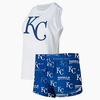 Women's Concepts Sport White/Royal Kansas City Royals Plus Size Tank Top & Shorts Sleep Set Unbranded