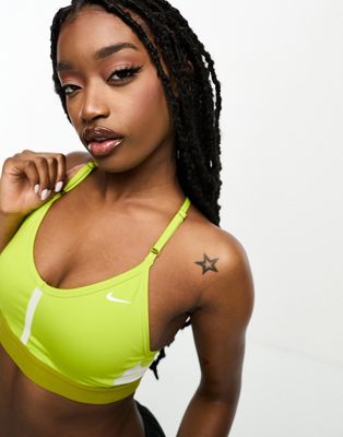 Зеленый бюстгальтер с v-образным вырезом Nike Training Dri-Fit Indy Nike