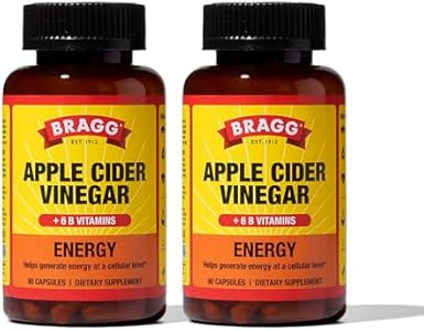 Bragg Apple Cider Vinegar True Energy Capsules (Капсулы) – 6 B Vitamins – Caffeine Free - 750mg of Acetic Acid – Weight Management - Non-GMO, Vegan, Gluten Free, No Sugar - (90 Pills) (1) Bragg