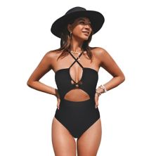 Women's CUPSHE Plunging Cutout Criss Cross One-Piece Swimsuit Cupshe
