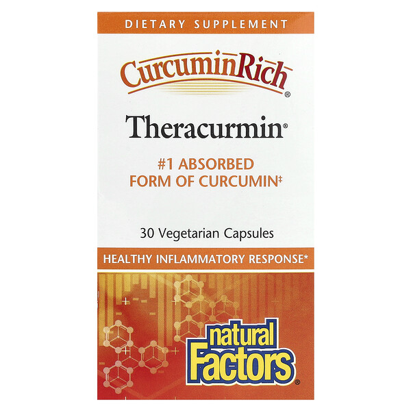 CurcuminRich, Theracurmin, 30 вегетарианских капсул - Natural Factors Natural Factors