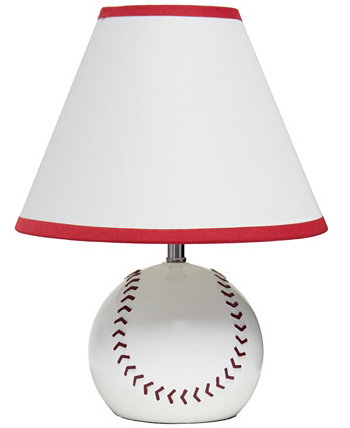 SportsLite 11.5" Tall Athletic Sports Baseball Base Ceramic Bedside Table Desk Lamp Simple Designs