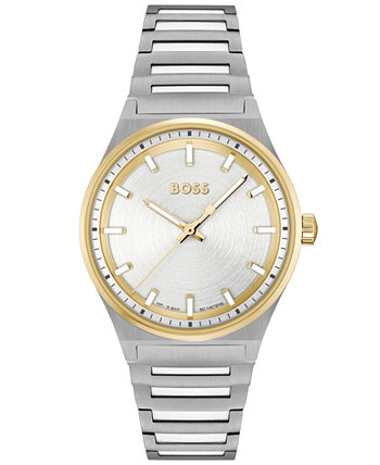 Женские кварцевые часы Candor серебристого цвета из нержавеющей стали, 35 мм BOSS