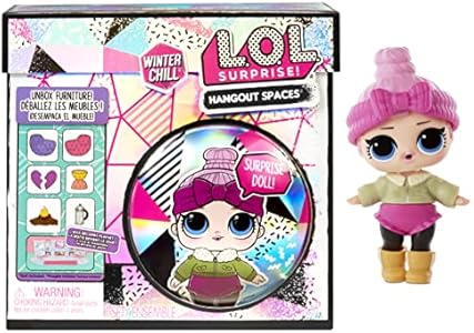 L.O.L. Surprise! Winter Chill Hangout Spaces Furniture Playset with Cozy Babe Doll, 10+ Surprises, Accessories, for LOL Dollhouse Play- Collectible Toy for Kids,Girls Boys Ages 4 5 6 7+ Years L.O.L. Surprise!