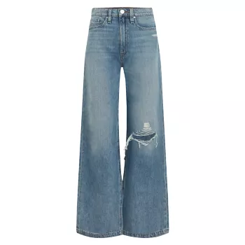 Джинсы Jodie с потертостями и широкими штанинами Hudson Jeans