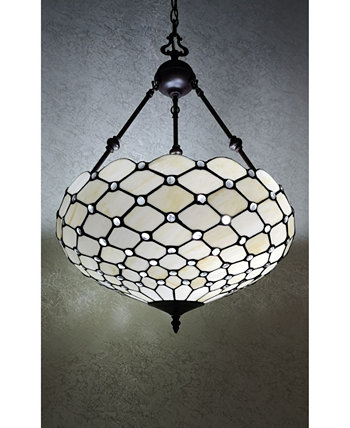 Подвесной светильник с двумя лампами Tiffany Style, украшенный драгоценностями Amora Lighting