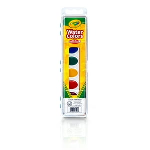 Crayola Artista Semi-Moist Oval Pans Watercolor Set with Brush, 8 Colors Crayola