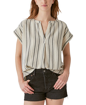 Women's Cotton Striped Popover Shirt Lucky Brand