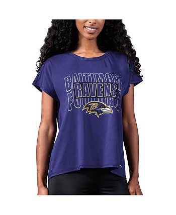 Женская фиолетовая футболка с разрезом сзади Baltimore Ravens Abigail MSX by Michael Strahan