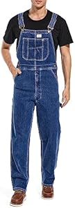 HISEA Men's Denim Bib Overalls, Men's Overalls Workwear with Adjustable Straps and Convenient Tool Pockets HISEA