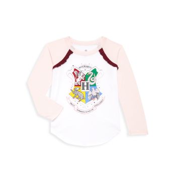 Бейсбольная футболка реглан с длинными рукавами и рюшами Little Girl's Cloud Джерси Chaser