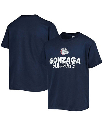 Youth Navy Gonzaga Bulldogs Team T-shirt Two Feet Ahead