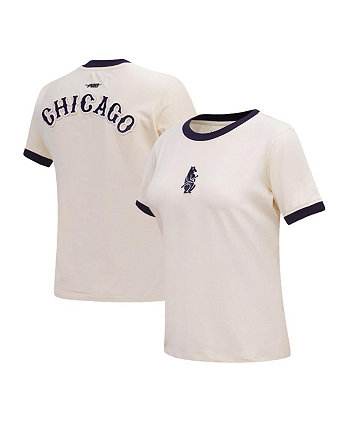 Women's Cream Chicago Cubs Retro Classic Ringer T-shirt Pro Standard