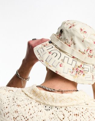 Белая полевая шляпа-буни HUF с цветочным принтом по всей длине — часть комплекта. HUF
