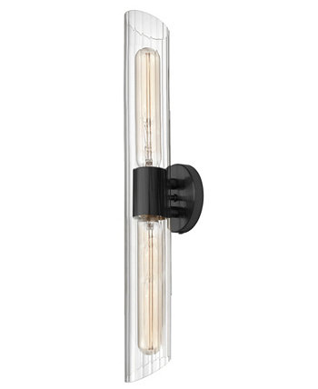 Стеклянный, металлический светильник Samantha 2 Light высотой 4,75 дюйма с рифленым стеклом Dainolite