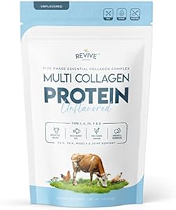 Multi Collagen Hydrolyzed Protein Powder (16oz) - Types I, II, III, V & X - Grass Fed Bovine (Peptan®), Wild Caught Marine, Free Roaming Chicken & Eggshell Collagen Peptides, Non-GMO, GF. Revive Naturals