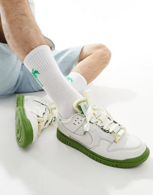  Мужские кеды Nike Dunk Jumbo в белом и зеленом цветах Nike