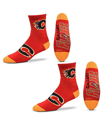 Набор из двух пар женских носков Calgary Flames длиной в четверть длины For Bare Feet